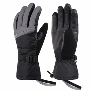 Mitaines de ski chauffantes chaudes pour l'hiver, gants de snowboard en peau de daim imperméables avec fermeture auto-agrippante, gants de sport d'extérieur pour hommes - Product Image 1