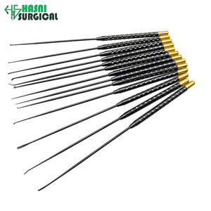 Micro-couteau à visseuse pour nerfs et vaisseaux, spatule dissection en forme de goutte d'eau 8*0.9mm, curette en acier inoxydable, ensemble d'instruments manuels de neurochirurgie CE - Product Image 4