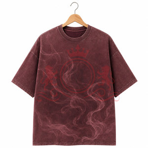 Camiseta Premium de Hombros Caídos con Efecto Desgastado por el Sol, de Algodón Transpirable y Aspecto Clásico Lavado - Product Image 3