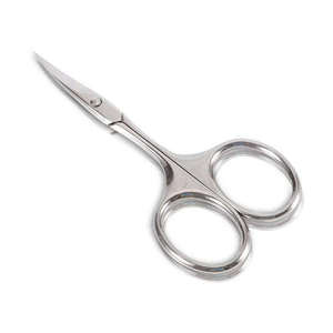 Red Handle Beauty Scissors Curved Stainless Steel Nail Eyebrow Cuticle Scissors Right Handed Custom Label - Product Image 4