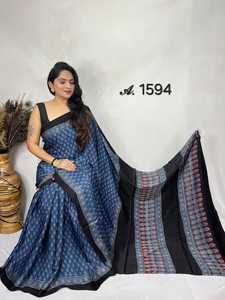 ผ้าไหมโมดอลอัจรัคแท้ พิมพ์ลายด้วยมือแบบดั้งเดิมของอินเดีย เนื้อผ้าหนัก พร้อมผ้าสำหรับตัดเสื้อคลุม - Product Image 6