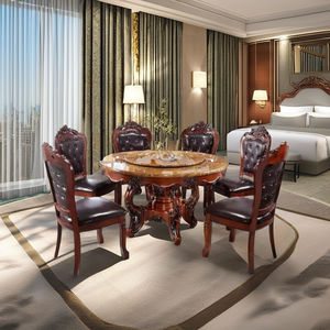 Ensemble de table à manger ovale extensible et pliable en bois massif moderne avec chaises pour salle à manger et atelier - Product Image 1