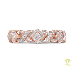 สร้อยข้อมือเพชรโมอิสซาไนต์เงินแท้ 925 พรีเมียม ประดับด้วยลิงค์ทรงกลมแบบเต็มเม็ดและดีไซน์ตรงกลางรูปทรงเรขาคณิต - Product Image 1
