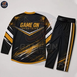 Black Yellow Solid Color Custom Design <b>Player</b> Name Number Logo Printing Athletic Sports Premium Quality Cotton Bamboo Windproof - Product Image 4
