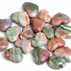 Cœur en jaspe licorne, cristal naturel sculpté à la main, pierre précieuse Feng Shui, cristal de guérison, cadeau, pierre décorative 50-60mm - Product Image 5