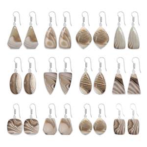 Boucles d'oreilles pendantes en argent sterling 925 avec pierres précieuses de silex multi-coupes de qualité supérieure, bijoux tendance pour femmes - Product Image 6
