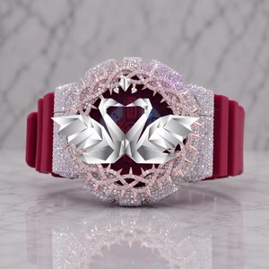 นาฬิกาข้อมือหรูหราประดับเพชรโมอิสซาไนต์แบบกำหนดเองยอดนิยม ขัดเงาอย่างดี ผู้ผลิต OEM ODM สำหรับขาย - Product Image 3