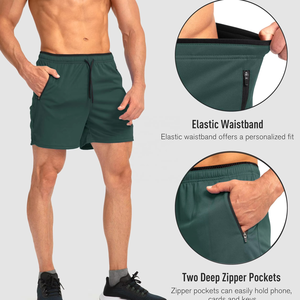 Mens Casual Stylish Relaxed Fit Summer Quick Dry <b>Knitted</b> Running Shorts with Front Logo and Side Pockets - Product Image 3