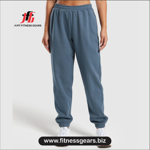 Pantalon en polaire pour femme, taille mi-haute, coupe ample, longueur intégrale, couleur unie, décontracté, pour l'automne - Product Image 1