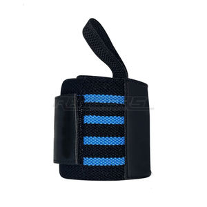สายรัดข้อมือนีโอพรีนสีดำลายทางสีน้ำเงินแบบหนาสำหรับออกกำลังกาย ป้องกันข้อมือสำหรับการออกกำลังกายแบบกำหนดเอง ขายส่งสายรัดข้อมือ - Product Image 6