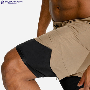 High Quality Men's Casual Sport Running Shorts Quick Dry Waterproof Breathable Canvas <b>Drawstring</b> Pockets Customized - Product Image 4