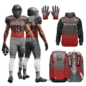 เสื้อกีฬาซับลิเมชั่นคุณภาพสูงขายส่ง แพ็คเกจชุดฟุตบอลอเมริกันสำหรับผู้ใหญ่ รับทำโลโก้ตามสั่ง ป้องกันแบคทีเรีย - Product Image 1