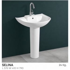 Lavabo de Piedra Certificado con Pedestal, Forma Irregular, Grifo de un Solo Orificio, Diseño Minimalista, Lavabo de Baño Montado en el Suelo - Product Image 2