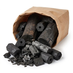 Carbón vegetal premium para barbacoa, bajo en humo, de larga duración, MQO 10MT, a granel, 100% carbón vegetal natural de madera dura de fuentes sostenibles. - Product Image 1