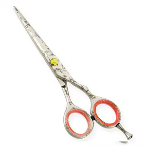 Ciseaux de barbier professionnels en acier inoxydable à lame courbée pour droitiers, cisailles de coupe de cheveux à pointe affûtée et durcissement supérieur - Product Image 5