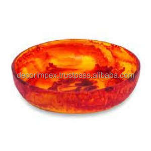 Cuenco redondo decorativo. Este cuenco de resina hecho a mano puede servir como un centro de mesa llamativo o un artículo funcional para varios usos. - Product Image 1