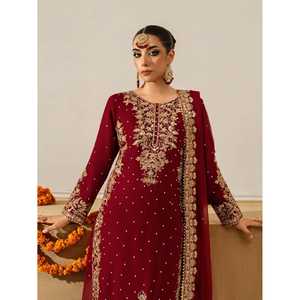 Conjunto de traje de fiesta para mujer con diseño de codificación elegante de trabajo de secuencia bordada - Product Image 6