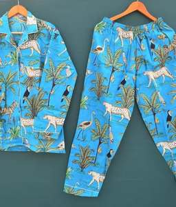 Floral Print 100% Cotton Pajama <b>Set</b> Soft Breathable Thermal Sleepwear Women Night Suit Home Lounge Wear - Product Image 3