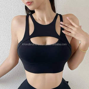 Soutien-gorge de sport pour femmes avec coussinets amovibles, soutien-gorge de fitness à compression durable, respirant, encolure dégagée sans fil, grande taille, nouvel arrivage - Product Image 3