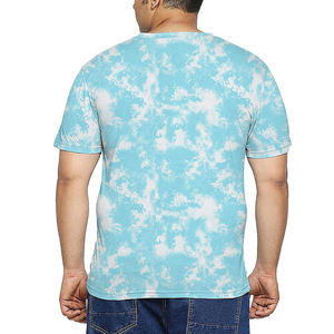 T-shirt décontracté pour homme, bleu clair uni, avec logo sur le devant, style hip-hop, col rond, manches courtes, en jersey respirant, streetwear, vente en gros OEM - Product Image 6