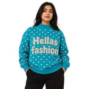 Ropa Casual de Manga Larga, Proveedor al por Mayor OEM ODM, Sudadera con Cuello Alto para Mujer, la Más Vendida, de Algodón Ligero de Primera Calidad - Product Image 1