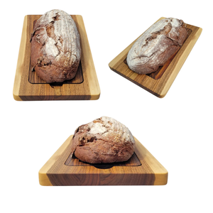 Bandeja de pan rectangular de madera de acacia de alta calidad con recogedor de migas, procedente de Vietnam. - Product Image 3