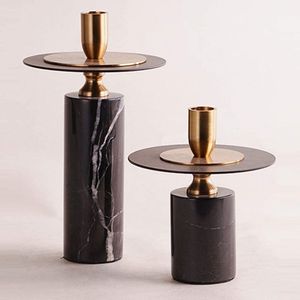 Wholesale Price White Marble Gold Metal <b>Candle</b> Stand Decorative Pillar <b>Candle</b> Holder Luxury Home Decor - Product Image 4