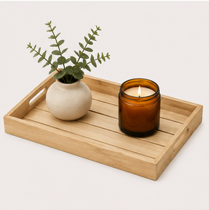 Premium Natural Bamboo Serving <b>Tray</b> With Built-in Handles Eco-Friendly Rectangular Wooden <b>Tray</b> <b>for</b> Breakfast <b>Bed</b> Coffee <b>Table</b> - Product Image 4