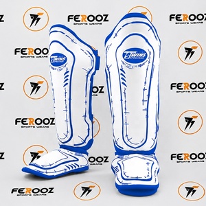 Protège-tibias blancs et oranges de qualité supérieure, équipement de protection professionnel pour le sparring, le MMA, la boxe, OEM pour la lutte - Product Image 3