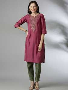 Indian Traditional Wear Viscose Rayon Kurti Tunic for Women Knee Length Ethnic Wear Casual Pakistani Indian Outfit for Women - Product Image 3