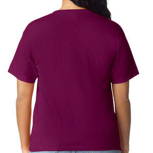 Camiseta de Mujer Color Granate, Algodón Suave, Informal, Manga Corta, Cómoda, Básica, Ropa de Moda, Venta al Por Mayor Personalizada - Product Image 5