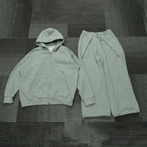 Conjunto de Sudadera con Capucha y Pantalones Deportivos de Felpa de 420 g/m², 100% Algodón, de Lujo, para Hombre, Estilo Urbano, Corte Holgado y Oversize - Product Image 1