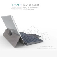Keyboard Nirkabel 78 Tombol dengan Touchpad, Sarung Kulit, Keyboard Lipat Mini Portabel untuk iPad, Tablet, Ponsel, Laptop, Kantor