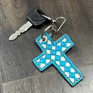 Porte-clés en cuir de vache véritable à carreaux tendance 2026, design tendance, multifonctionnel, cadeau pour femmes - Product Image 4