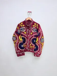 Chaqueta de Invierno Unisex de Algodón y Terciopelo de Lujo con Bordado Suzani, Estilo Bohemio Hindú, Transpirable y Resistente al Viento, para Compra al por Mayor - Product Image 2