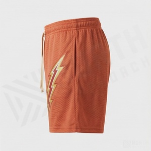 กางเกงขาสั้นผู้ชายพรีเมียมสำหรับฤดูร้อน มีกระเป๋าข้างลึกสองช่อง ผ้าตาข่าย ผ้าแคนวาส แห้งเร็ว มีเชือกผูกเอว เอวยางยืด ความยาวปานกลาง สไตล์สตรีท - Product Image 3