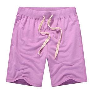 กางเกงขาสั้นผู้ชายเอวยางยืดมีกระเป๋า สีชมพู ผ้าฝ้าย 100% มีจำหน่าย - Product Image 2
