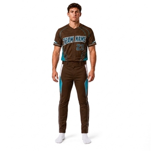 Ensemble Maillot et Pantalon de Baseball Personnalisé pour Hommes – Tenue Complète Boutonnée Sublimée Respirante – Vêtements de Sport OEM Marque Privée Usine - Product Image 1