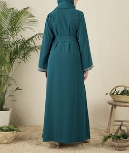 Hot Sale Beautiful Dubai Women Abaya Traditional Islamic Muslim Clothing & Accessories Floor Length <b>Long</b> Sleeves Front Open - Product Image 6