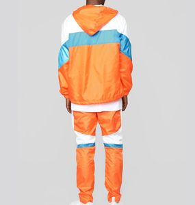 Survêtement Homme Color Block à Capuche Manches Longues Léger en Polyester Style Sportif Décontracté Coupe Classique Printemps avec Détails Latéraux - Product Image 4