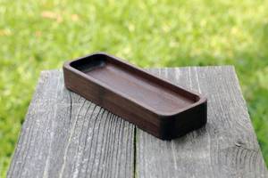 Ensemble de plateaux de service rectangulaires en bois, design minimaliste, plateau décoratif en bois artisanal, plateau de service - Product Image 3