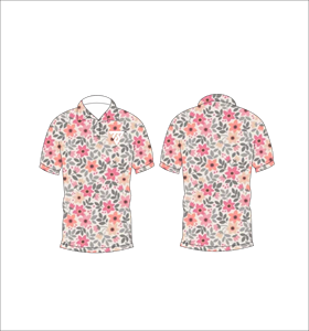Polo personnalisé à imprimé floral vintage, manches courtes, décontracté, imprimé sur toute la surface, t-shirt polo tendance d'été pour hommes et femmes - Product Image 6