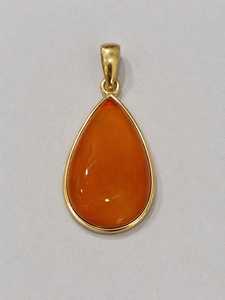 Colgante de Cornalina Natural en Forma de Lágrima, Bañado en Oro, con Engaste de Bisel, Joyería para Mujer, Precio al por Mayor, Gema - Product Image 1