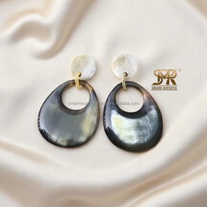 Pendientes de gota de cuerno de búfalo Natural hechos a mano para mujer, diseño de lágrima de estilo tribal étnico ligero, joyería de moda - Product Image 6