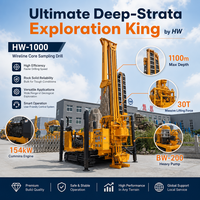 Machine de forage de puits d'eau Hengwang, profondeur 1000 mètres, équipement de forage pour exploration géologique, plateformes de forage carottier