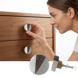 Modern <b>Antique</b> Brass Bone Horn Wood Knobs & Pull Handles for Dresser Cabinet Kitchen Bathroom Living Room <b>Wardrobe</b> Use - Product Image 2