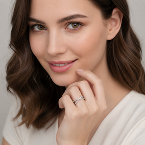 Luxury 925 Sterling <b>Silver</b> Moissanite Criss <b>Cross</b> <b>Ring</b> for Women Sparkling X Shape Double Band Fashion Engagement Gift Wedding - Product Image 5