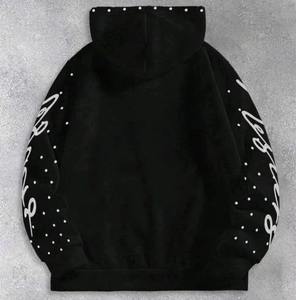 Sudadera con Capucha Lawd Sports Negra con Estrella de Diamantes de Imitación, Poliéster/Algodón, Forro Polar de 300 Gramos, Ecológica, Impermeable, Transpirable, para Invierno - Product Image 4