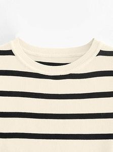 Camisetas Cortas de Verano a Rayas Transpirables para Mujer, 100% Algodón, Ropa de Gimnasio, Fitness, Sexy, para Playa, Camisetas Cortas - Product Image 4