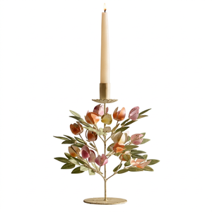 Elegante Candelabro de Metal con Diseño Floral, Centro de Mesa Decorativo para el Hogar, Decoración para Bodas y Eventos, Portavelas para Comedor - Product Image 1